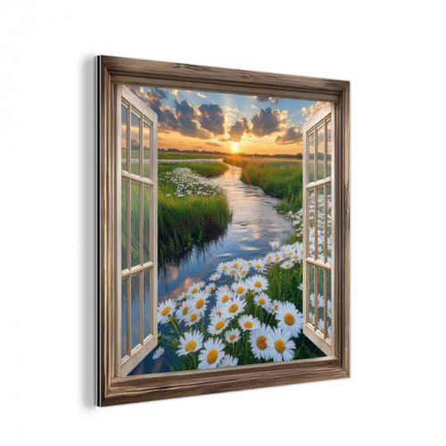 Aluminium - Doorkijk - Landschap - Raam - Water - Zonsondergang