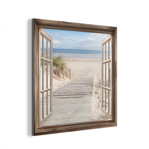 Aluminium - Doorkijk - Strand - Duinen - Pad - Landschap