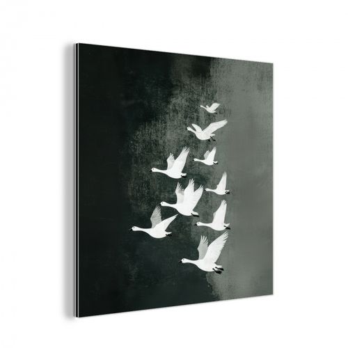 aluminium wit - Vogel - Japandi - Groen