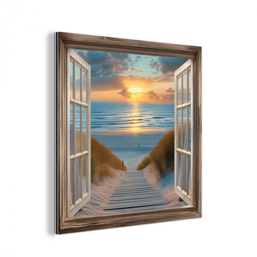 Aluminium - Doorkijk - Strand - Pad - Zonsondergang