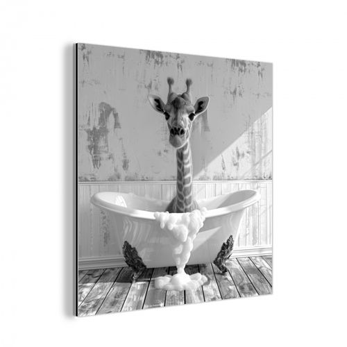 aluminium wit - Giraffe - Dier - Badkuip - Vintage - Zwart - Wit