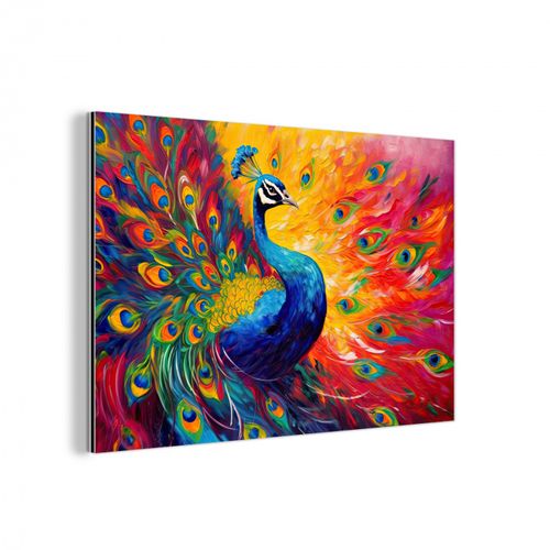 Aluminium - Pauw - Kunst - Schilderij - Pauwenveren