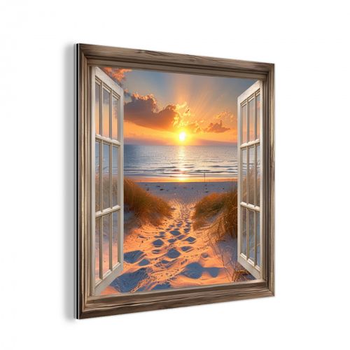 Aluminium - Doorkijk - Strand - Duinen - Zonsondergang