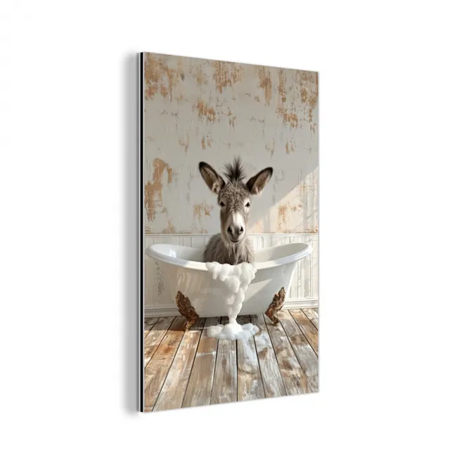 Ezel - Dieren - Badkuip - Schuim aluminium wit klein -3d