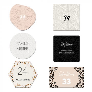 Naambord panterprint