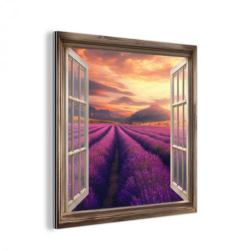 Aluminium - Doorkijk - Lavendel - Landschap - Bloemen - Paars