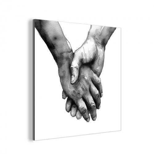 aluminium wit - Handen - Zwart wit - Modern - Kunst