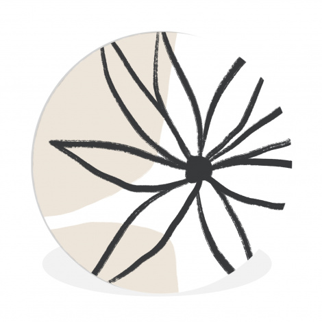 Muurcirkel - Bloemen - Minimalisme - Pastel