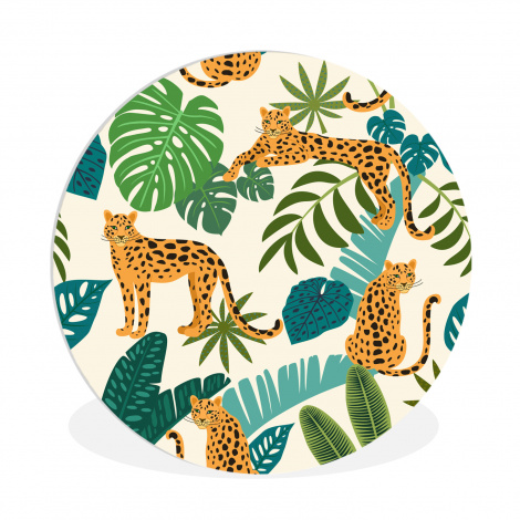Muurcirkel - Jungle - Luipaard - Planten - Patroon - Meiden - Jongens