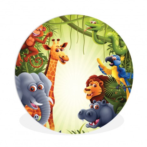 Muurcirkel - Jungle - Jongens - Meiden - Baby - Olifant - Leeuw - Giraf