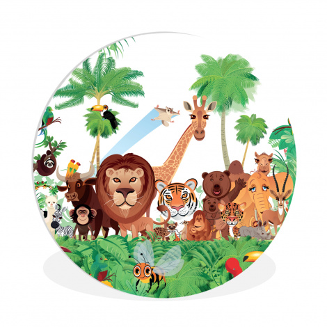 Muurcirkel - Wilde dieren - Jungle - Leeuw - Tijger - Meisjes - Kids - Jongens