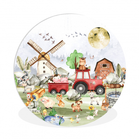Muurcirkel - Boerderij - Trekker - Kinderen - Dieren