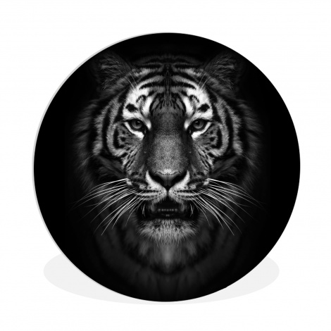 Muurcirkel - Tijger - Dieren - Zwart - Wit - Portret - Wild