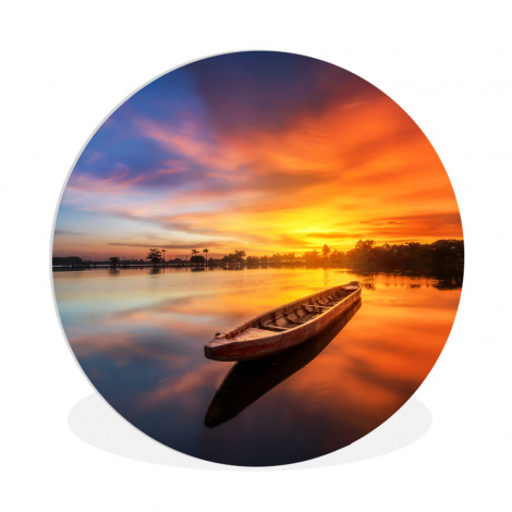 Muurcirkel - Boot - Water - Zonsondergang - Oranje - Water