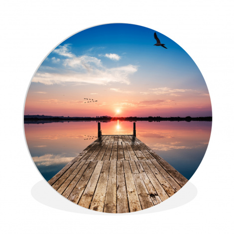 Muurcirkel - Steiger - Water - Zonsondergang - Roze - Horizon