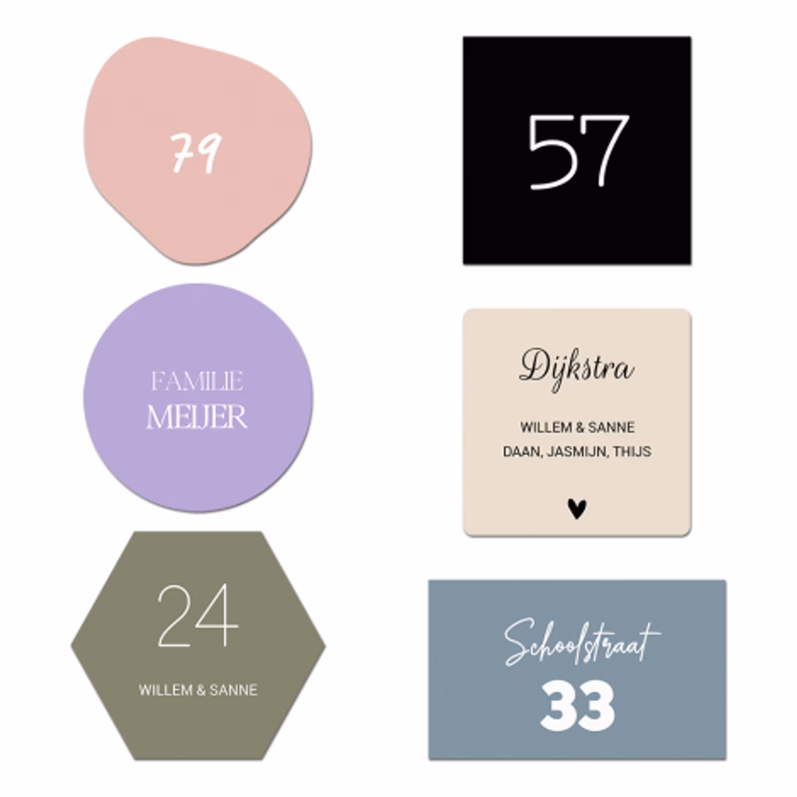 Naambord effen kleur — 1