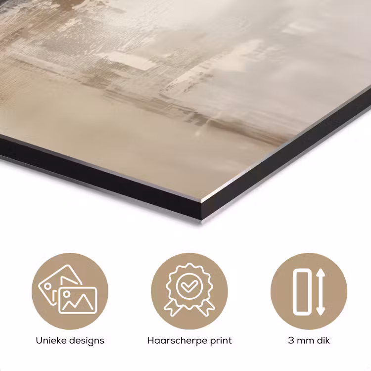 Aluminium schilderij - Moderne kunst - Abstract - Beige — 3