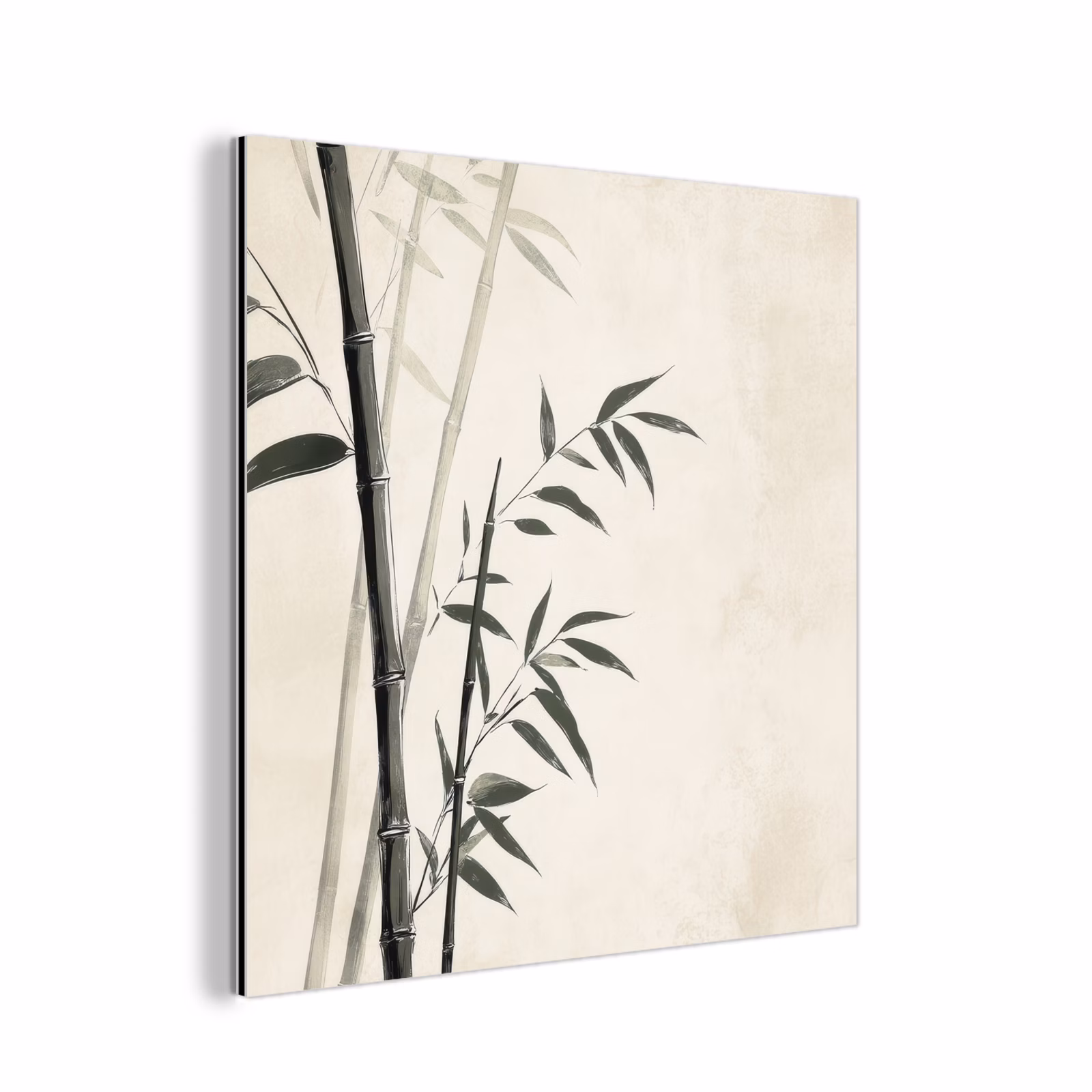 Aluminium schilderij - Japandi - Bamboe - Beige — 1