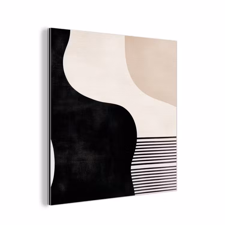 Aluminium schilderij - Abstract - Japandi - Beige - Modern — 1