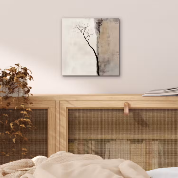 Aluminium schilderij - Wabi sabi - Plant - Beige — 5