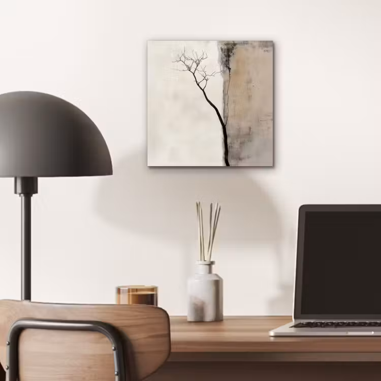 Aluminium schilderij - Wabi sabi - Plant - Beige — 7