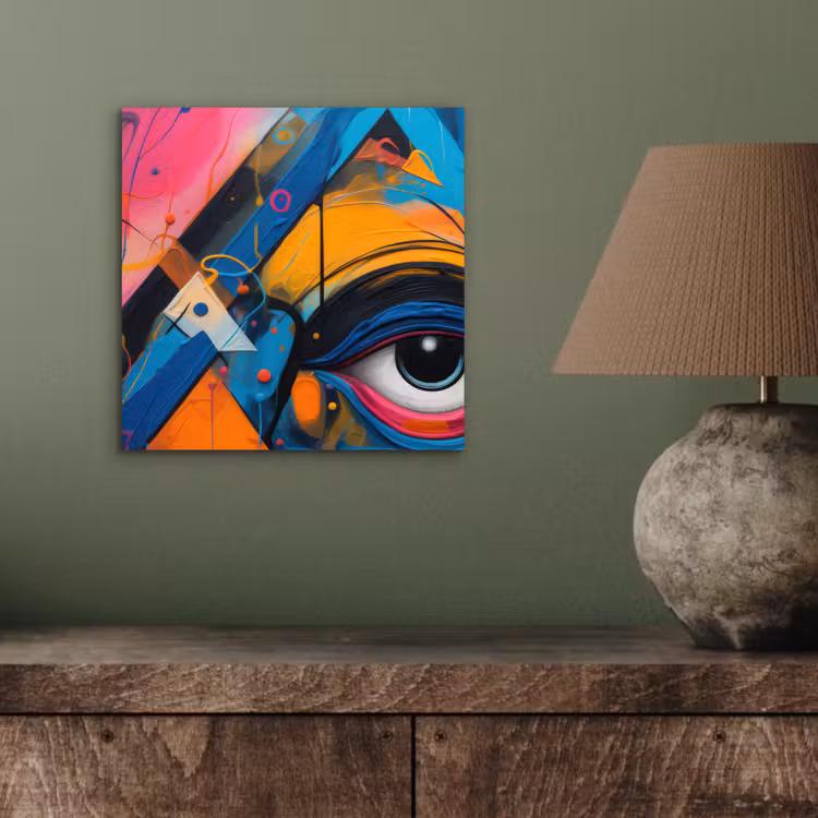 Aluminium schilderij - Graffiti - Kleuren - Oog - Kunst — 4