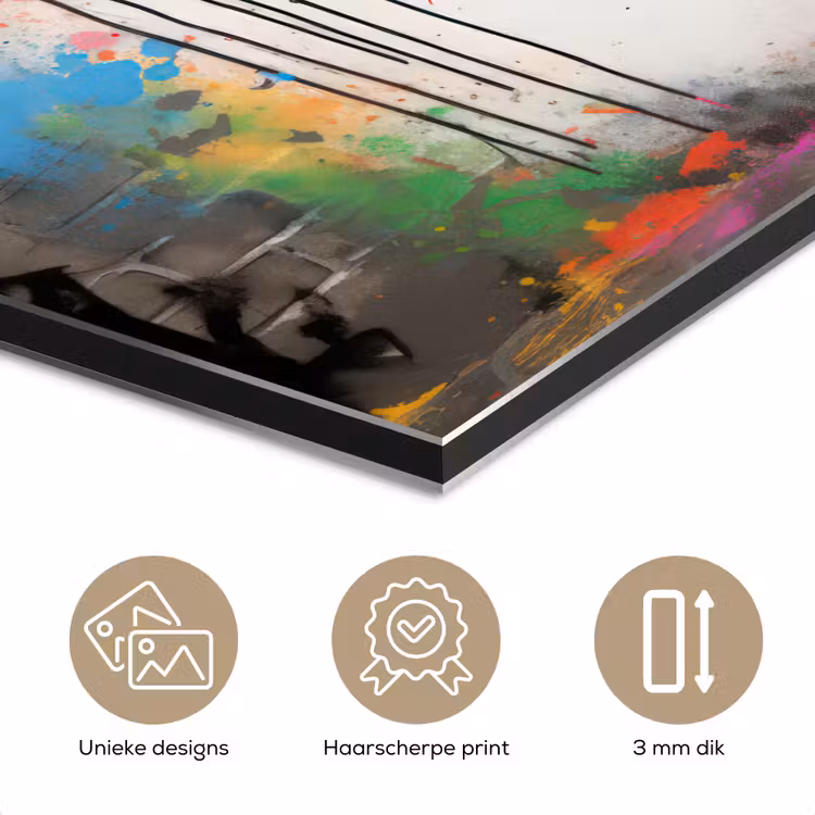 Aluminium schilderij - Meisje - Kunst - Paraplu - Graffiti - Kleuren - Muur — 3