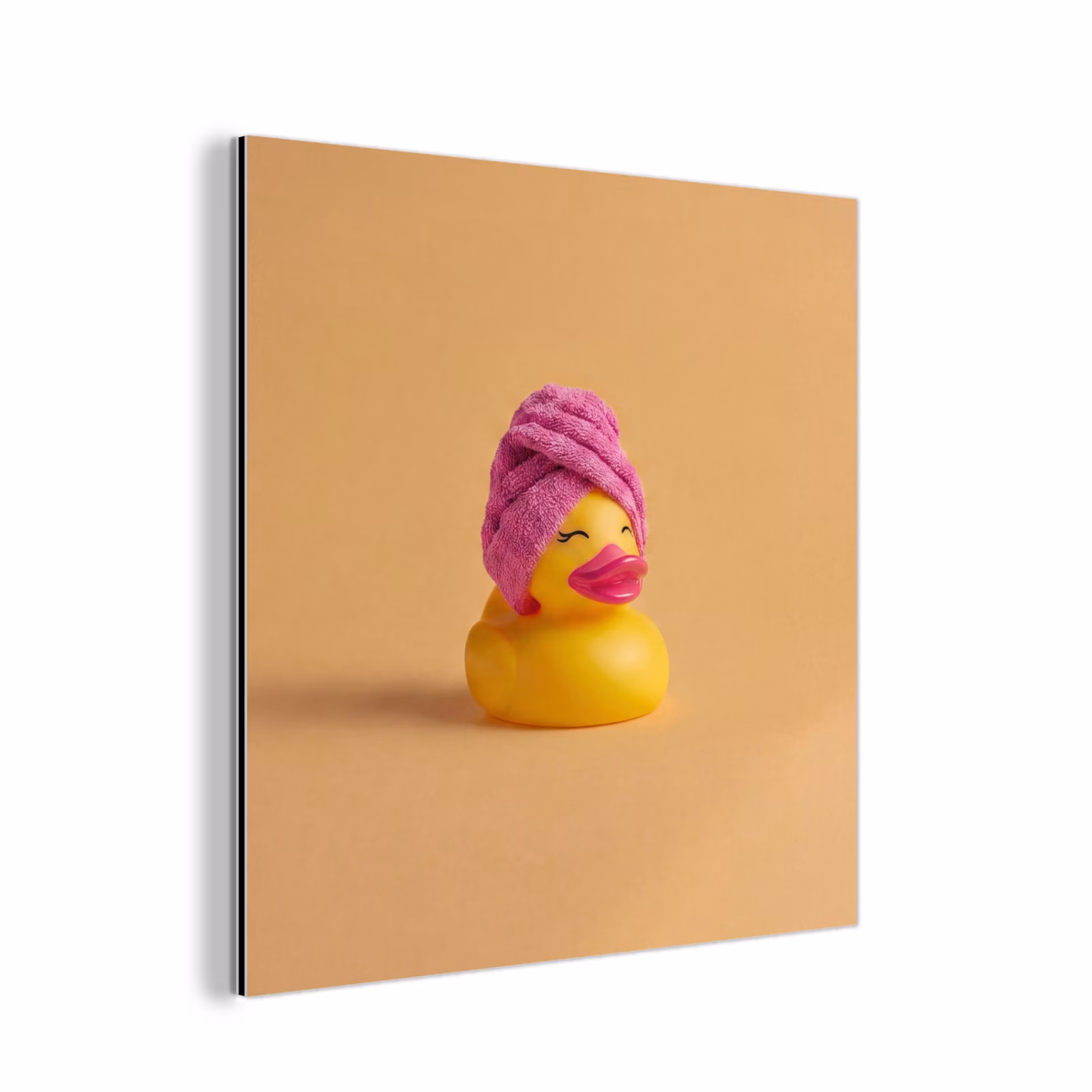 Aluminium schilderij - Badeend - Handdoek - Kleurrijk — 1