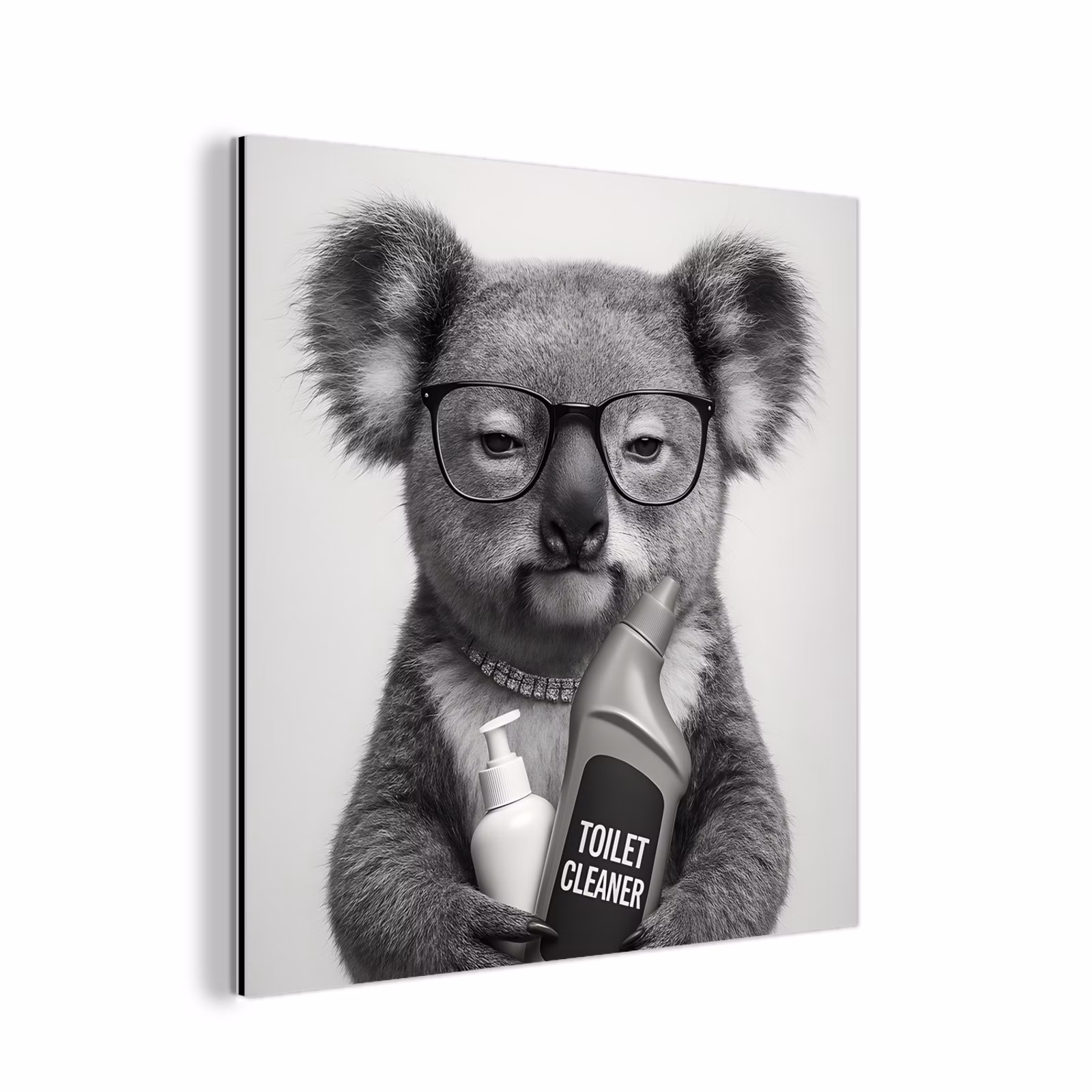 Aluminium schilderij - Koala - Bril - Toilet — 1