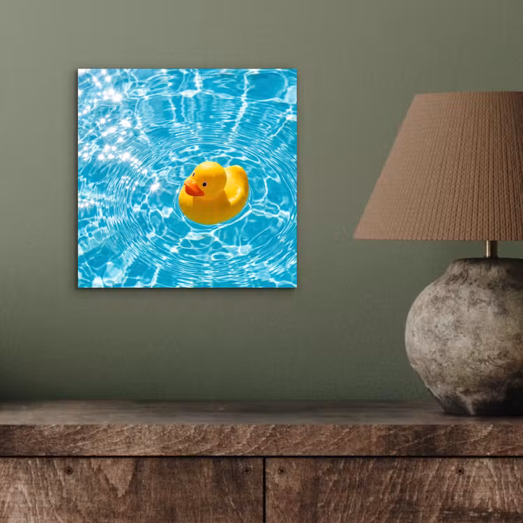 Aluminium schilderij - Badeend - Dobberen - Blauw — 4