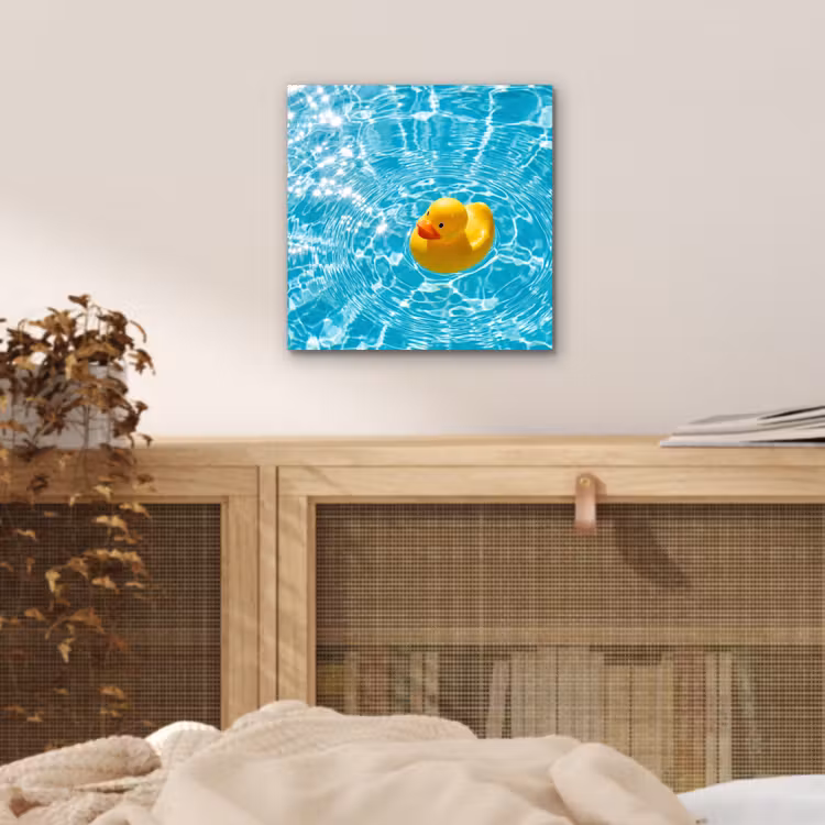 Aluminium schilderij - Badeend - Dobberen - Blauw — 5