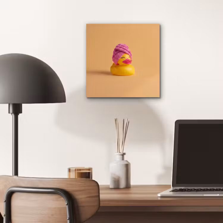 Aluminium schilderij - Badeend - Handdoek - Kleurrijk — 7