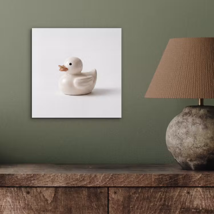 Aluminium schilderij - Badeend - Minimalistisch - Wit — 4