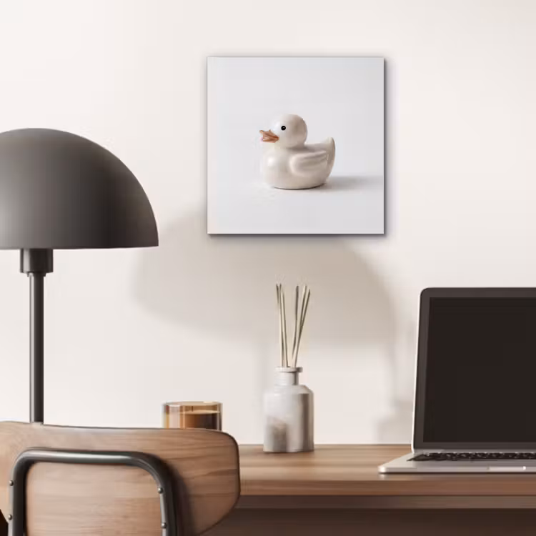 Aluminium schilderij - Badeend - Minimalistisch - Wit — 7