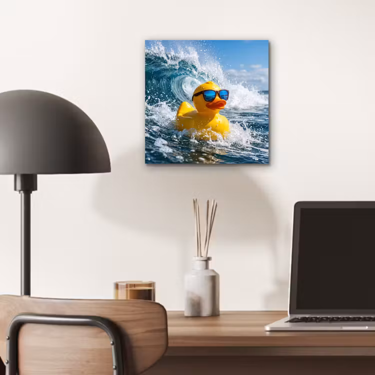 Aluminium schilderij - Badeend - Stoer - Golven — 7