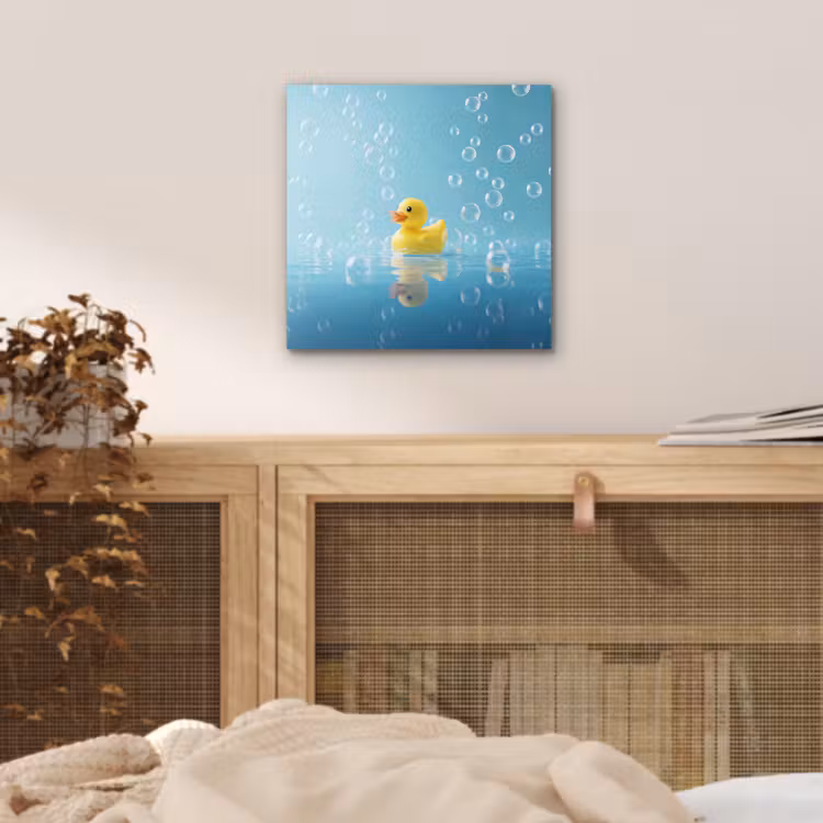Aluminium schilderij - Bubbels - Badeend - Geel — 5