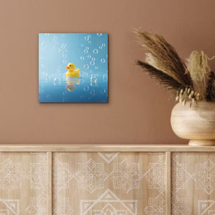 Aluminium schilderij - Bubbels - Badeend - Geel — 6