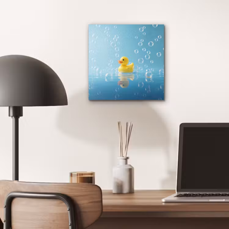 Aluminium schilderij - Bubbels - Badeend - Geel — 7