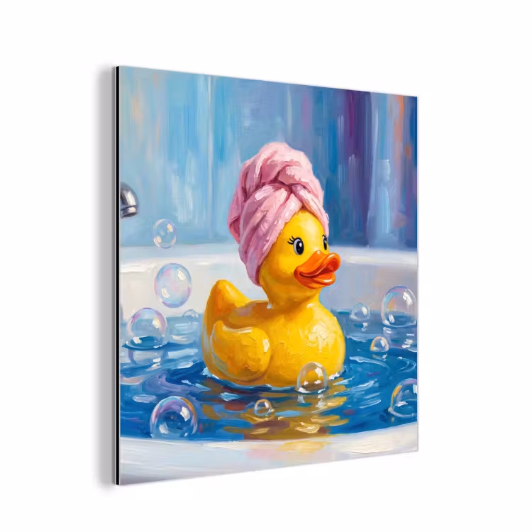 Aluminium schilderij - Creatief - Badeend - Kleurrijk — 1