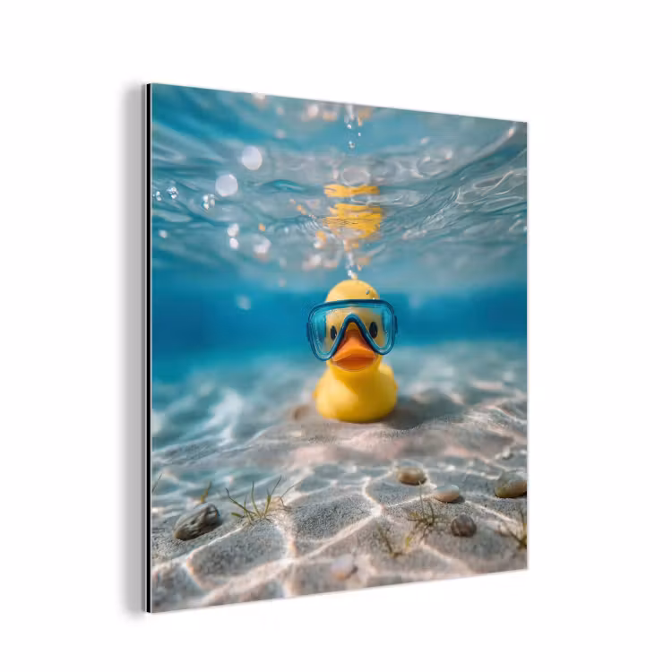Aluminium schilderij - Duikbril - Eend - Water — 1