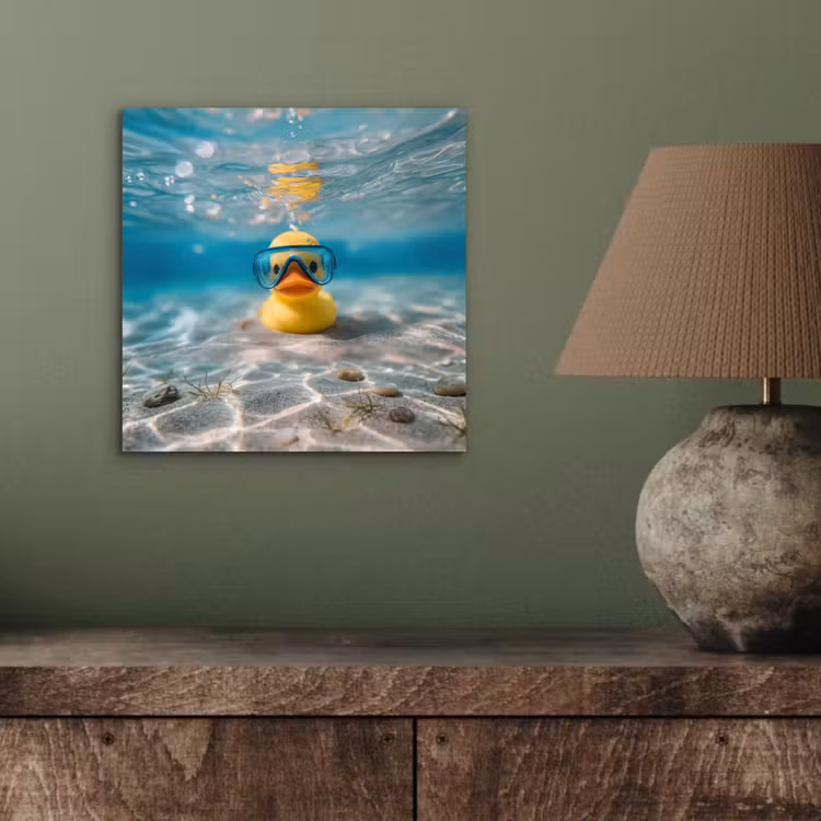 Aluminium schilderij - Duikbril - Eend - Water — 4