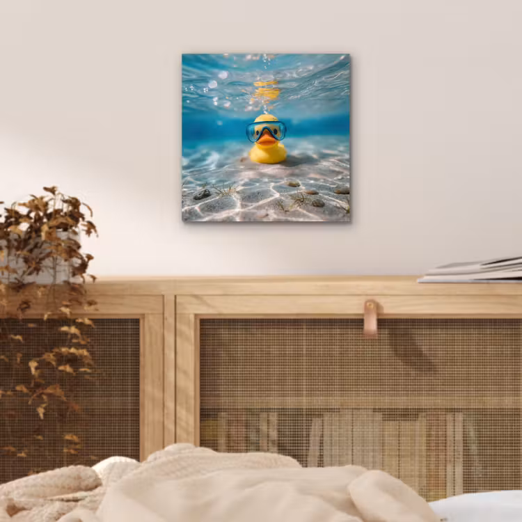 Aluminium schilderij - Duikbril - Eend - Water — 5