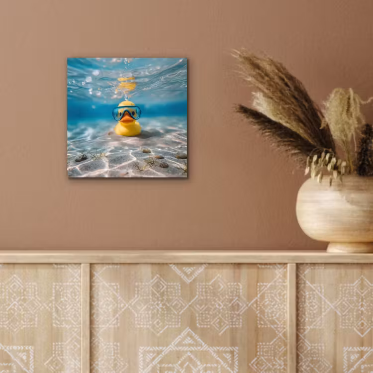 Aluminium schilderij - Duikbril - Eend - Water — 6