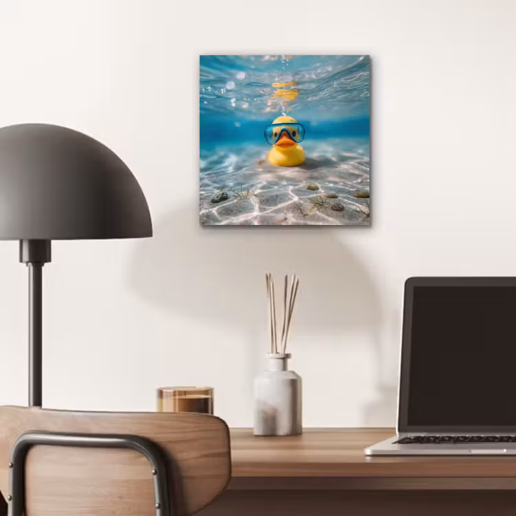 Aluminium schilderij - Duikbril - Eend - Water — 7