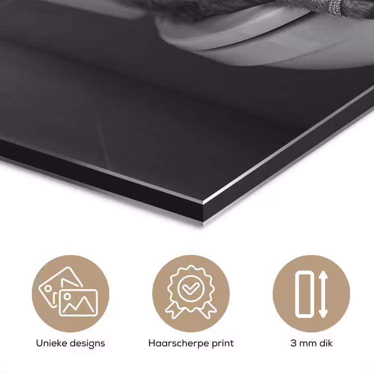 Aluminium schilderij - Geit - Telefoon - Toilet - Zwart - Wit — 3