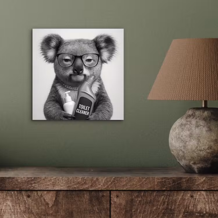 Aluminium schilderij - Koala - Bril - Toilet — 4