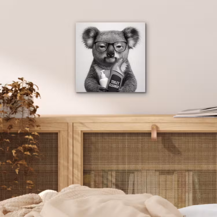 Aluminium schilderij - Koala - Bril - Toilet — 5