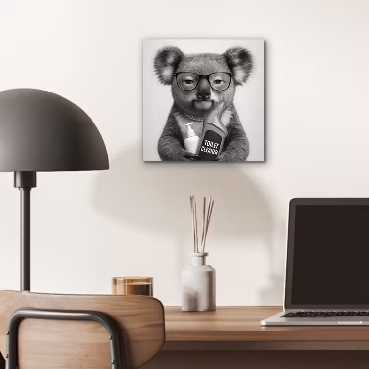 Aluminium schilderij - Koala - Bril - Toilet — 7