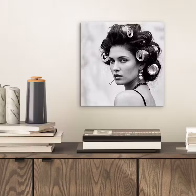 Aluminium schilderij - Edgy - Vrouw - Zwart - Wit — 2