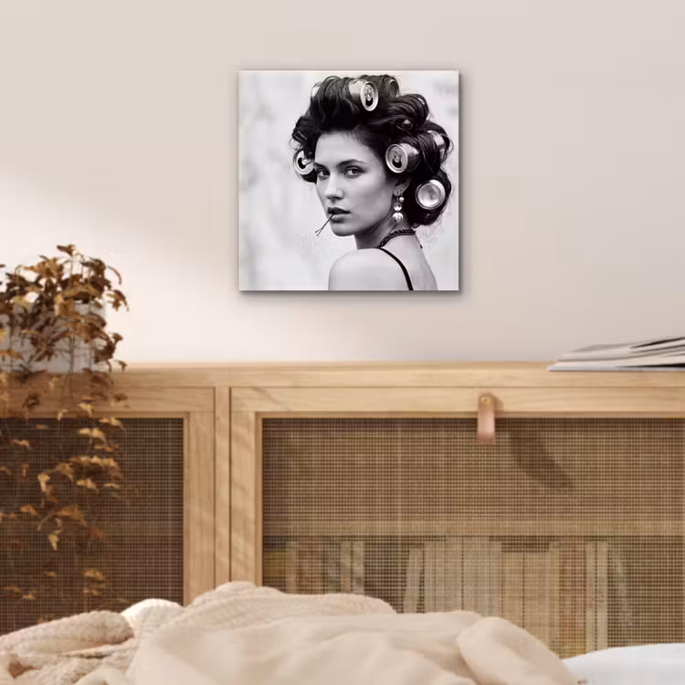 Aluminium schilderij - Edgy - Vrouw - Zwart - Wit — 5